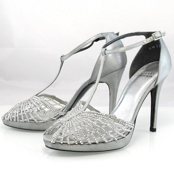 NIB$965 Stuart Weitzman Bridal Collection WeaveMe Swarovski Crystals Sandals 8 - Picture 6 of 16